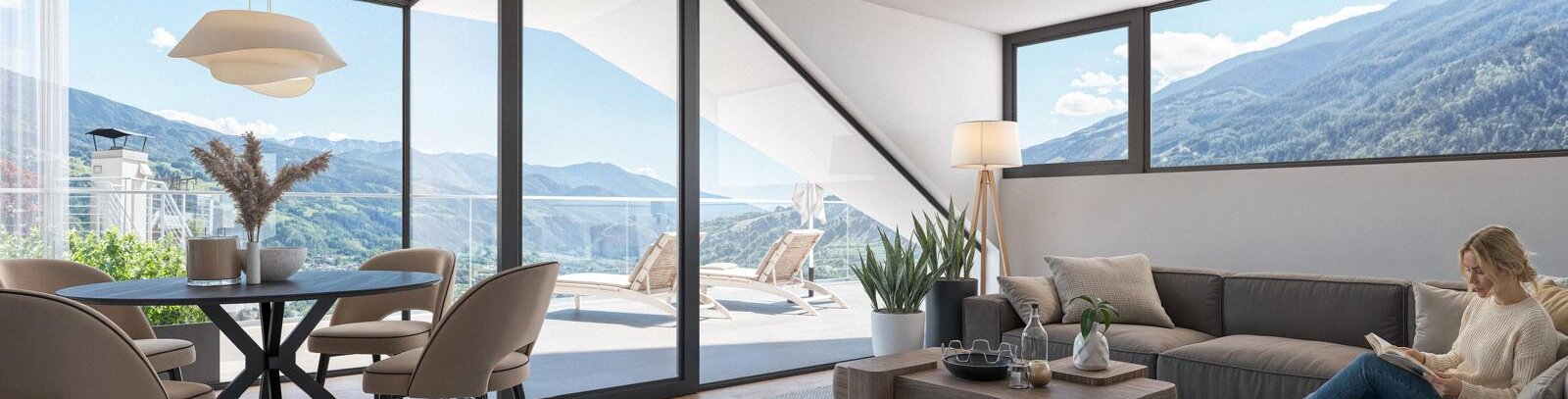 W4: Neue Penthouse-Vierzimmerwohnung im letzten Stock mit großer Terrasse