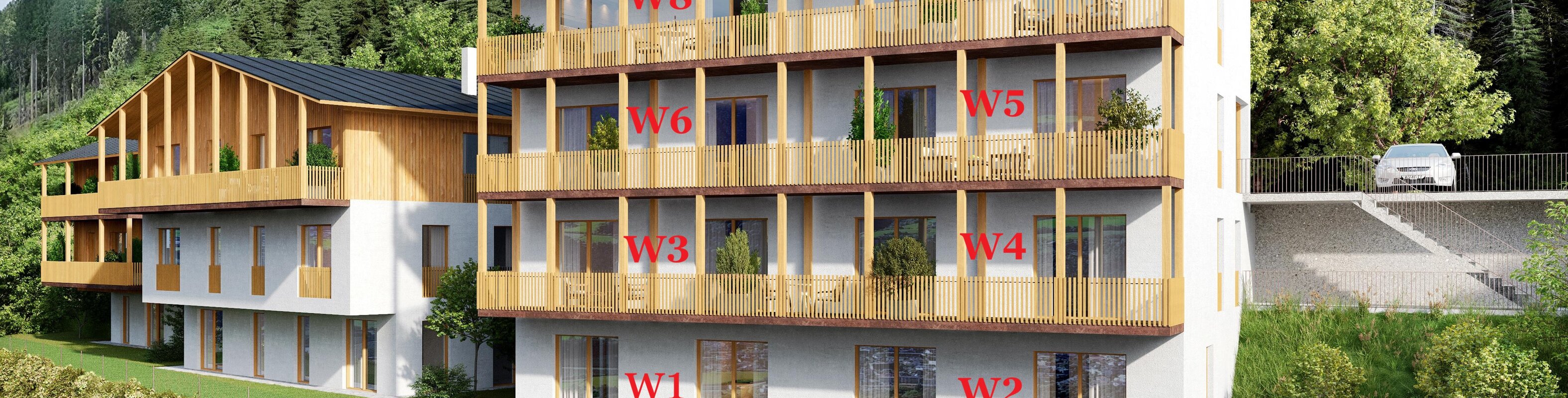 W8: Neue Dreizimmerwohnung mit Terrasse, letzter Stock
